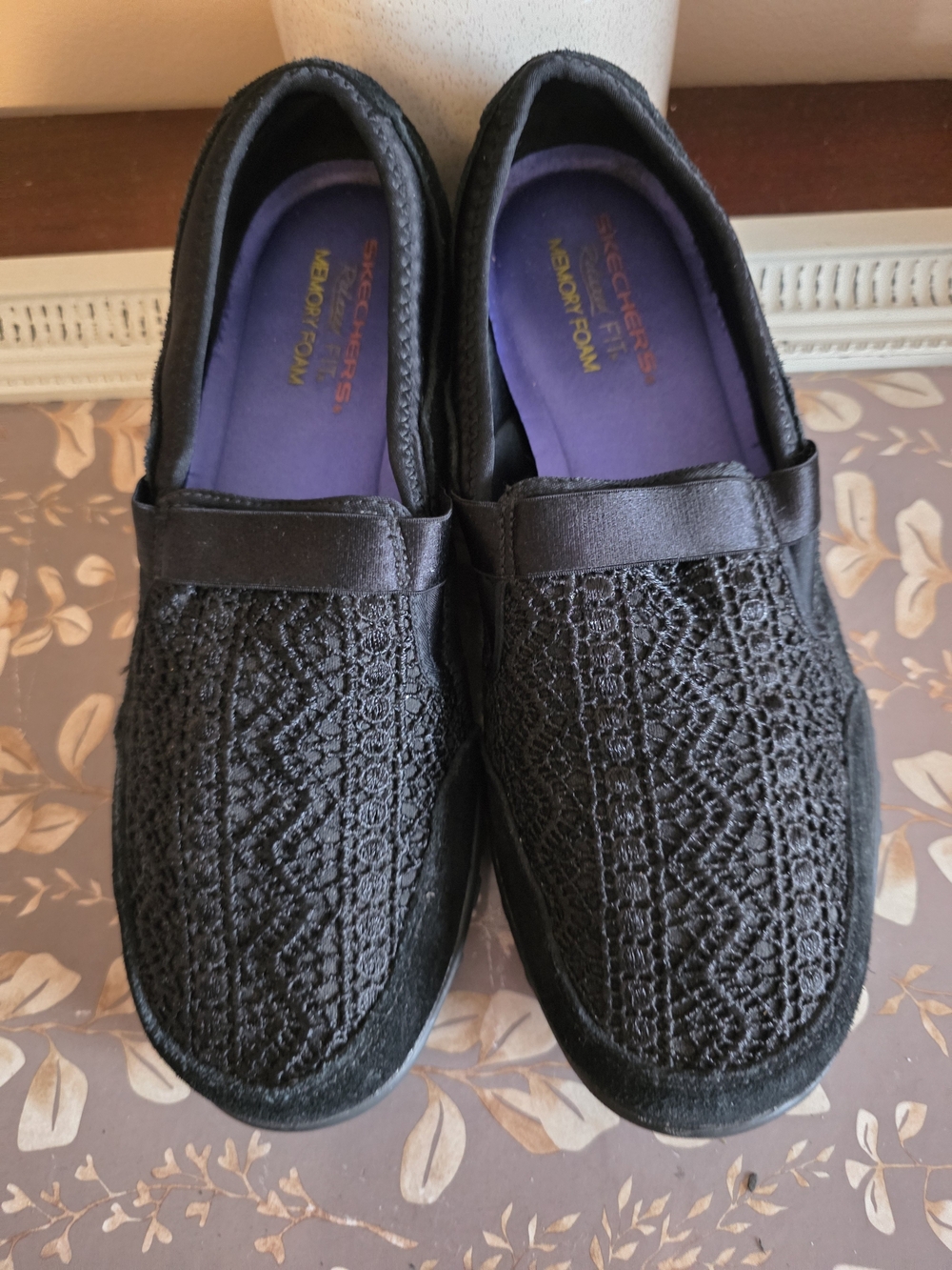 Skechers® Women's Black Slip-On Memory Foam Relaxed FIT® Casual Shoes